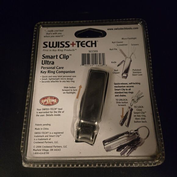 Swiss Tech Smart Clip Personal Care Key Ring Companion 7-in-1 Multi Tool NIP - Picture 5 of 9